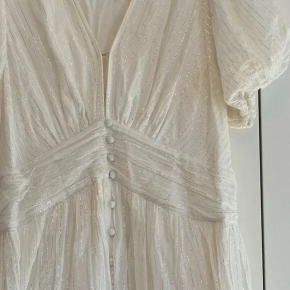 RARE Anthropologie “Katerina” Button-Front Dress in Ivory - Picture 3 of 6